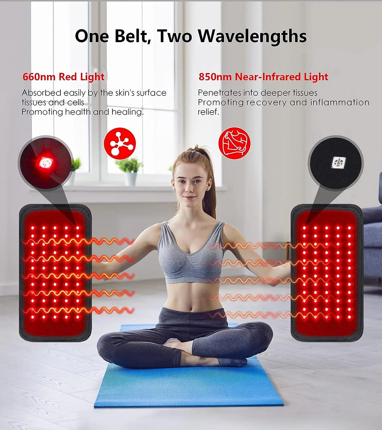 Red & Infrared Light Therapy Belt — 660nm/850nm